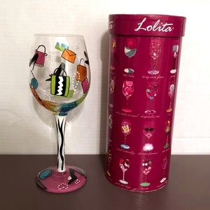 NWT Lolita Shopaholic, Too wine glass